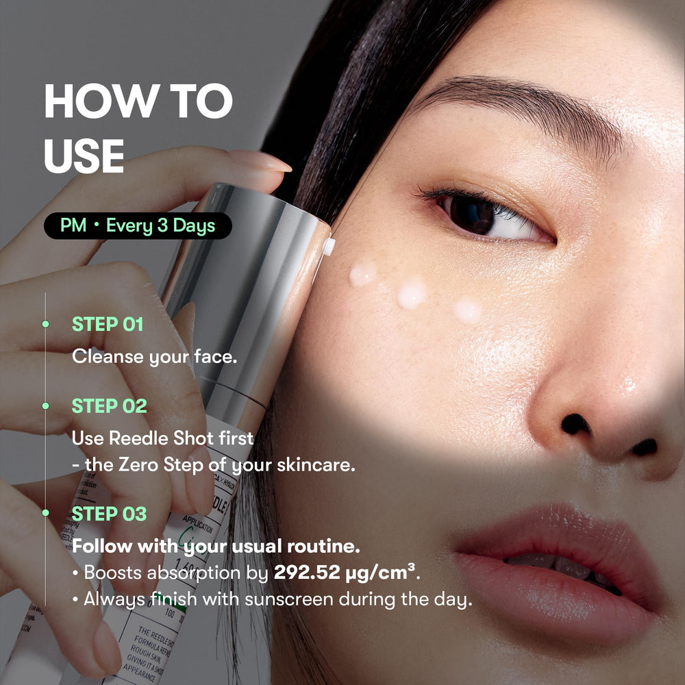 VT COSMETICS CICA Reedle Shot microneedling routine suggesting quick home enhancement.