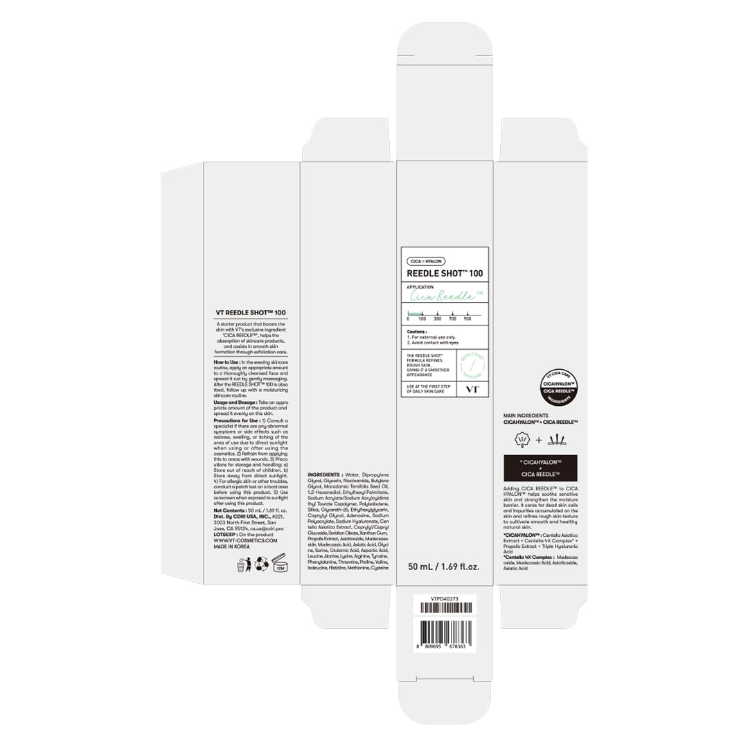 VT COSMETICS Reedle Shot shown with moisturizer for enhanced absorption