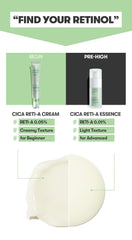 VT COSMETICS Cica Reti-A Retinol Essence bottle pump emphasizes precise, targeted use.