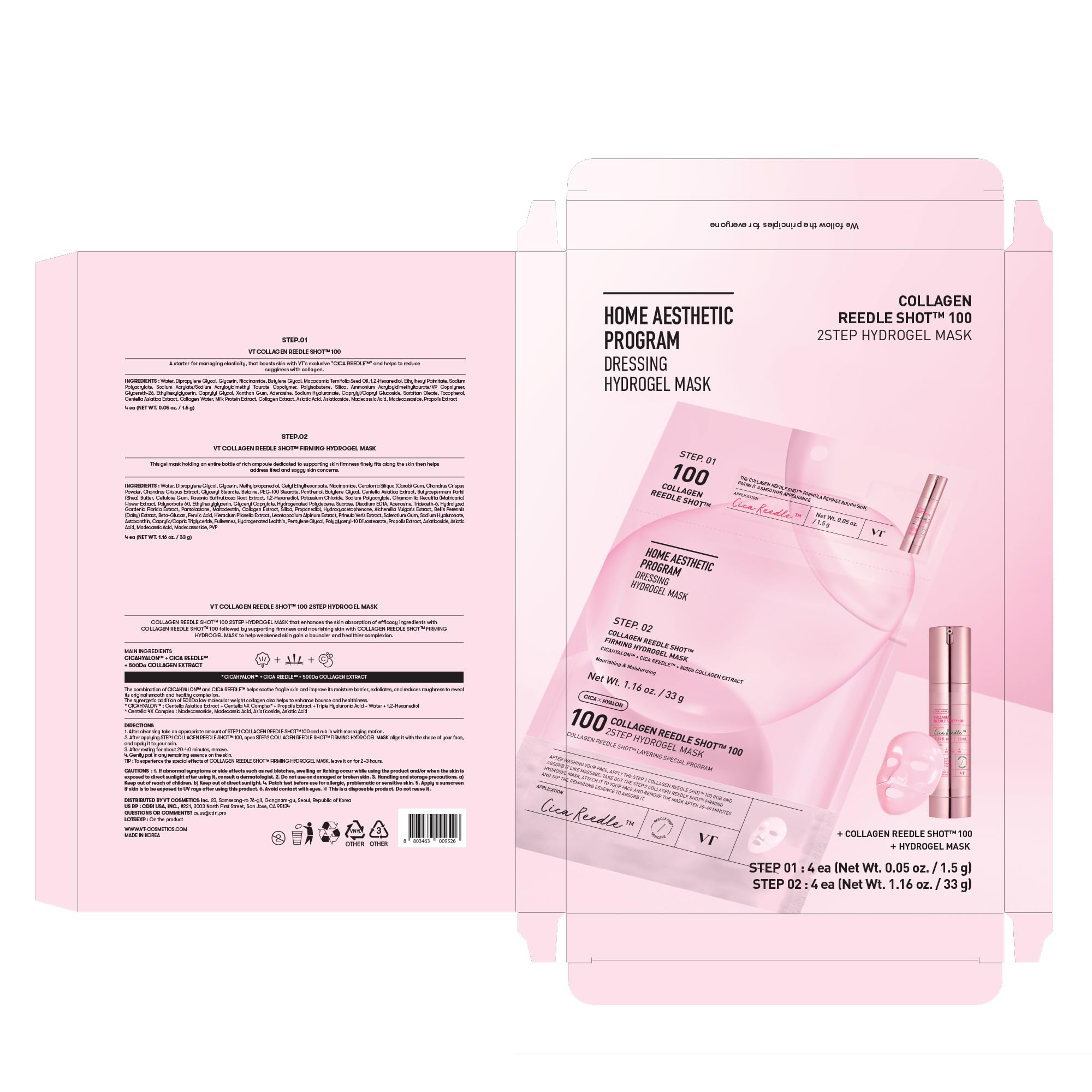 VT COSMETICS Collagen Reedle Shot pink detail highlights collagen-rich formula.