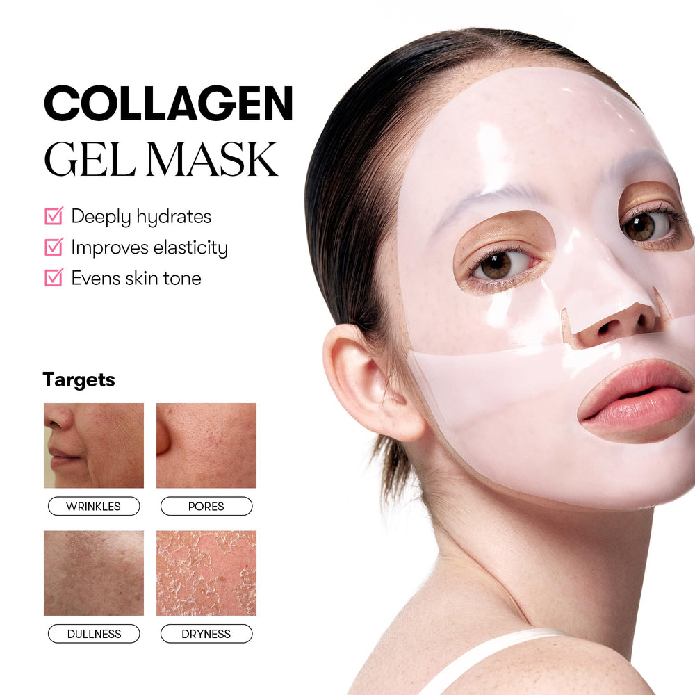 VT COSMETICS Collagen Reedle Shot step-1 mask applied for elasticity boost.