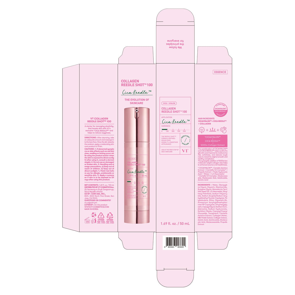 VT COSMETICS Color Reedle Shot close-up of collagen liquid indicating premium ingredients