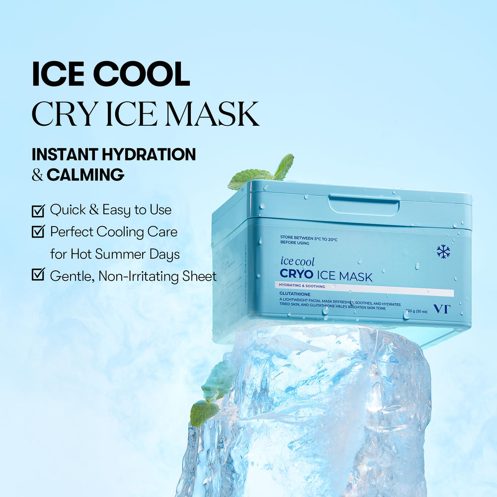 VT COSMETICS Cryo Ice Mask hydration swatch highlights plump, moisturized skin
