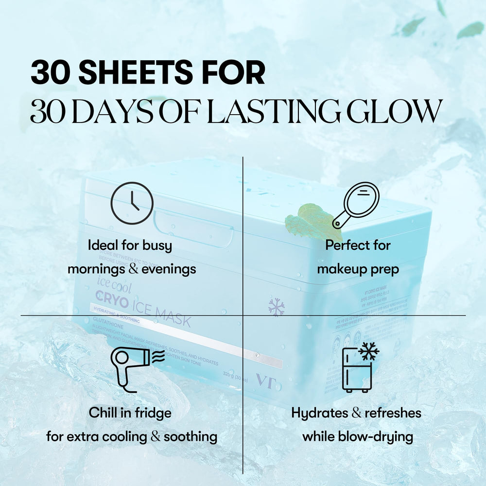 VT COSMETICS Cryo Ice Mask on-face application demonstrates quick cooling ritual