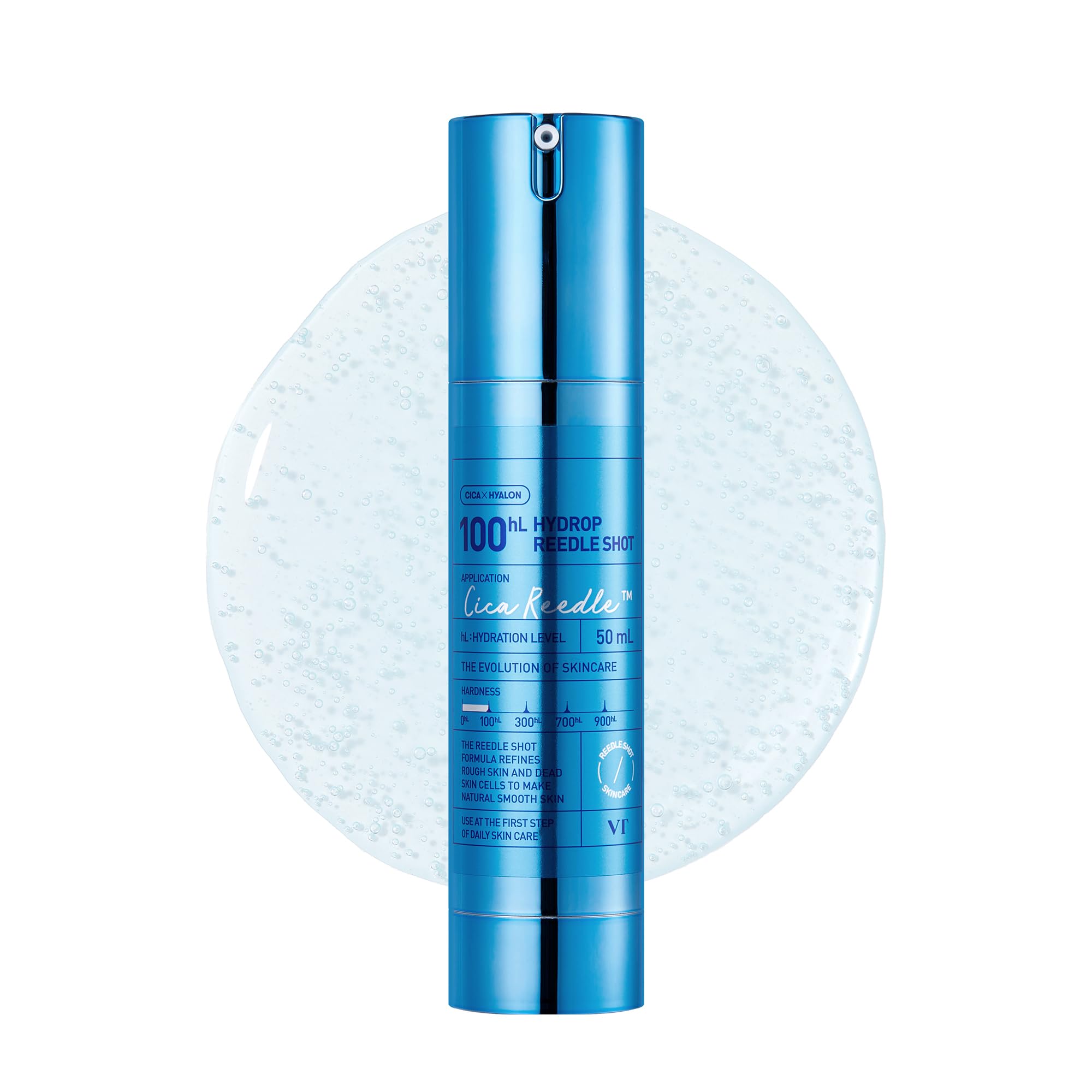 VT COSMETICS Hydrop Reedle Shot bottle showing intense hydration for dewy skin
