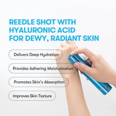 VT COSMETICS Hydrop Reedle Shot being applied with mild tingling indicating active hydration