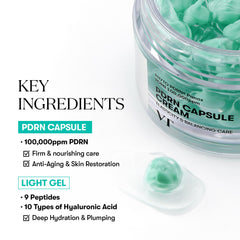 VT COSMETICS PDRN Capsule Cream gel texture melts into skin for refreshing glow.