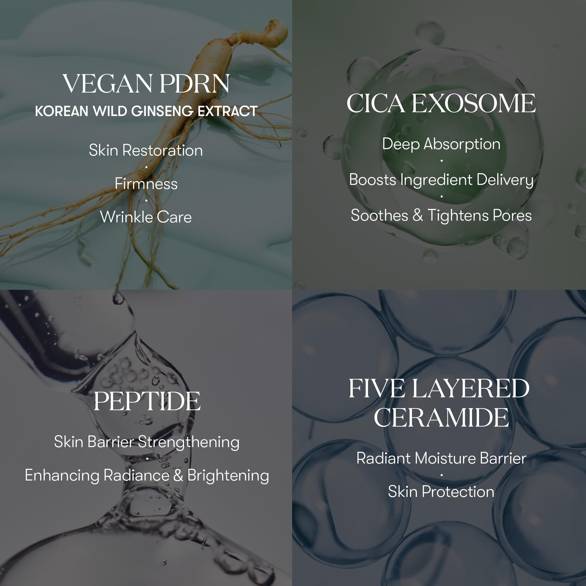 VT COSMETICS PDRN Cica Exosome Ampoule texture on skin demonstrates fast absorption.
