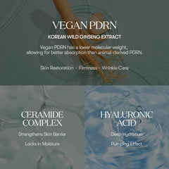 VT COSMETICS PDRN Daily Mask ceramide detail emphasizes barrier support for moisture balance.