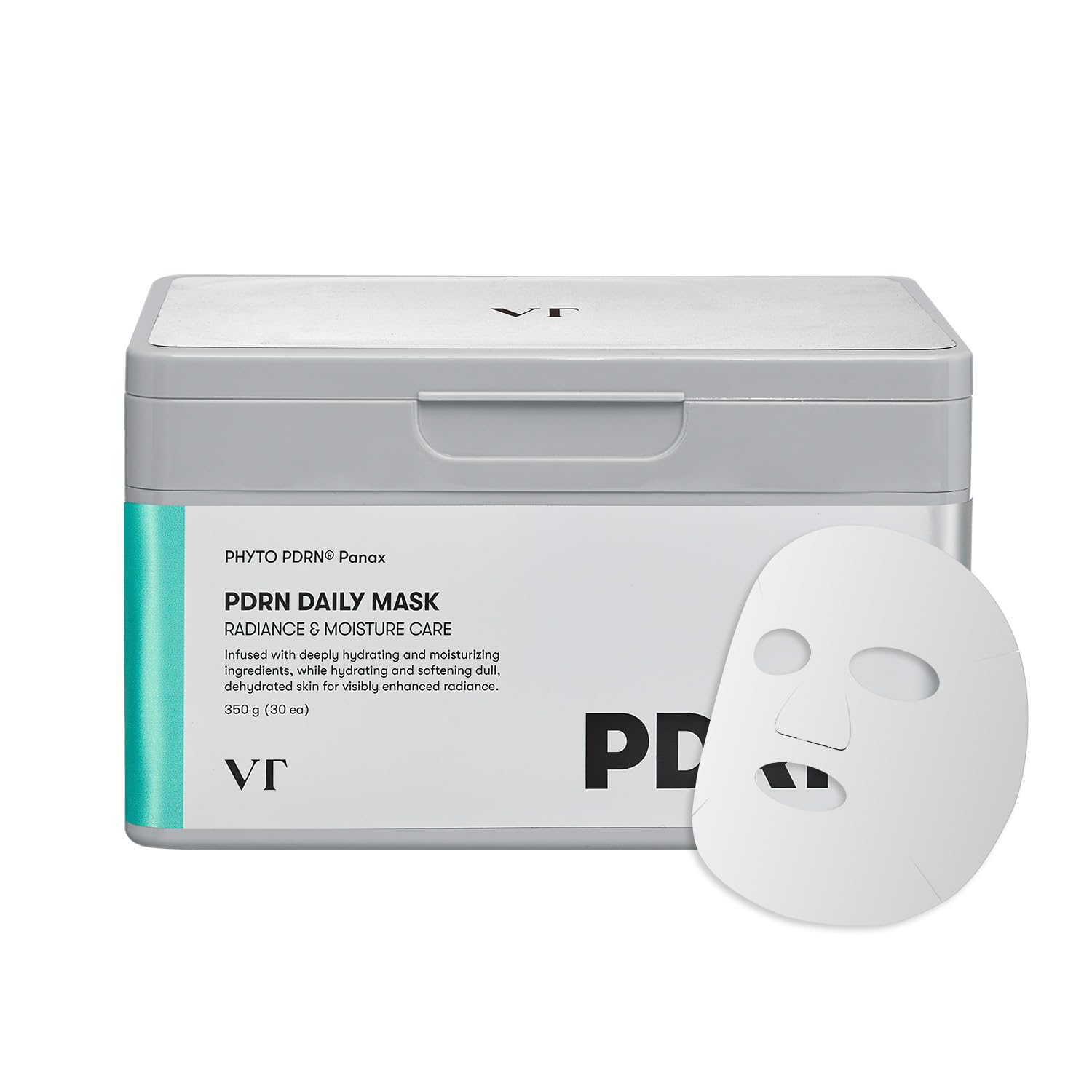 VT COSMETICS PDRN Daily Mask packaging highlights an easy daily routine and freshness.