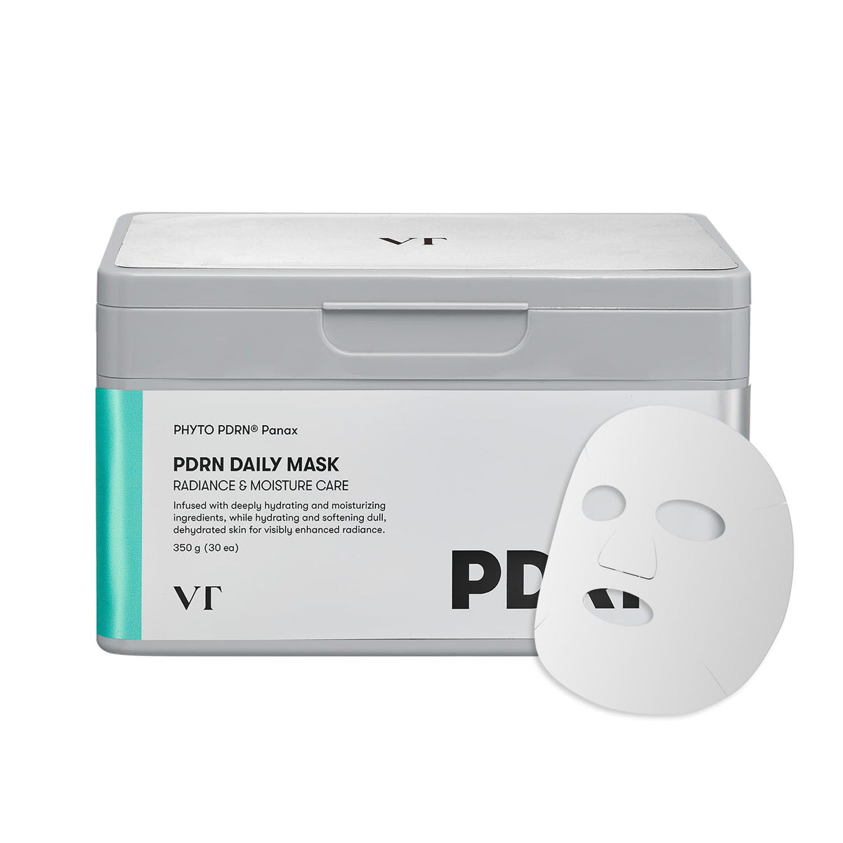VT COSMETICS PDRN Daily Mask packaging highlights an easy daily routine and freshness.