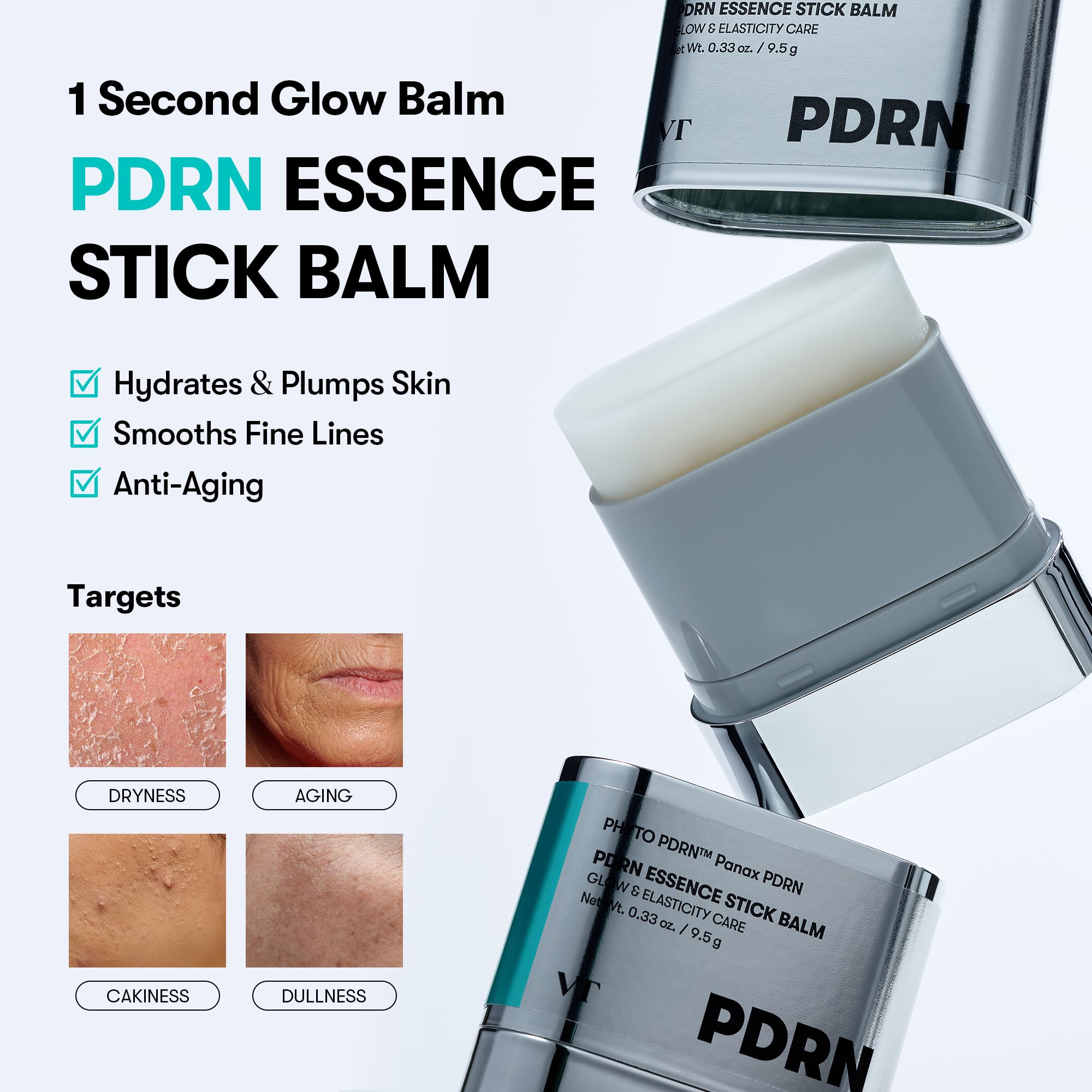 VT COSMETICS PDRN Essence Stick Balm swatch demonstrates creamy texture for smooth application