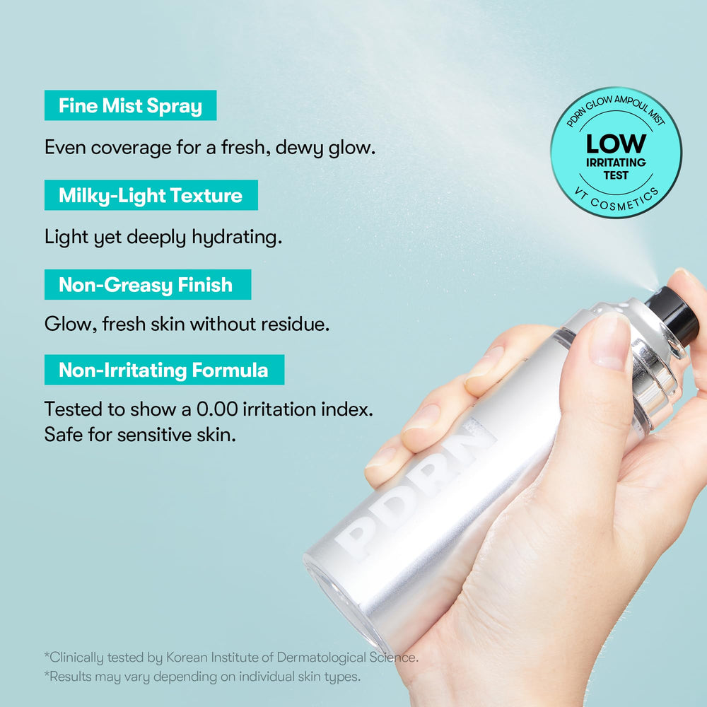 VT COSMETICS PDRN Glow Ampoule texture reveals feather-light, non-sticky finish.