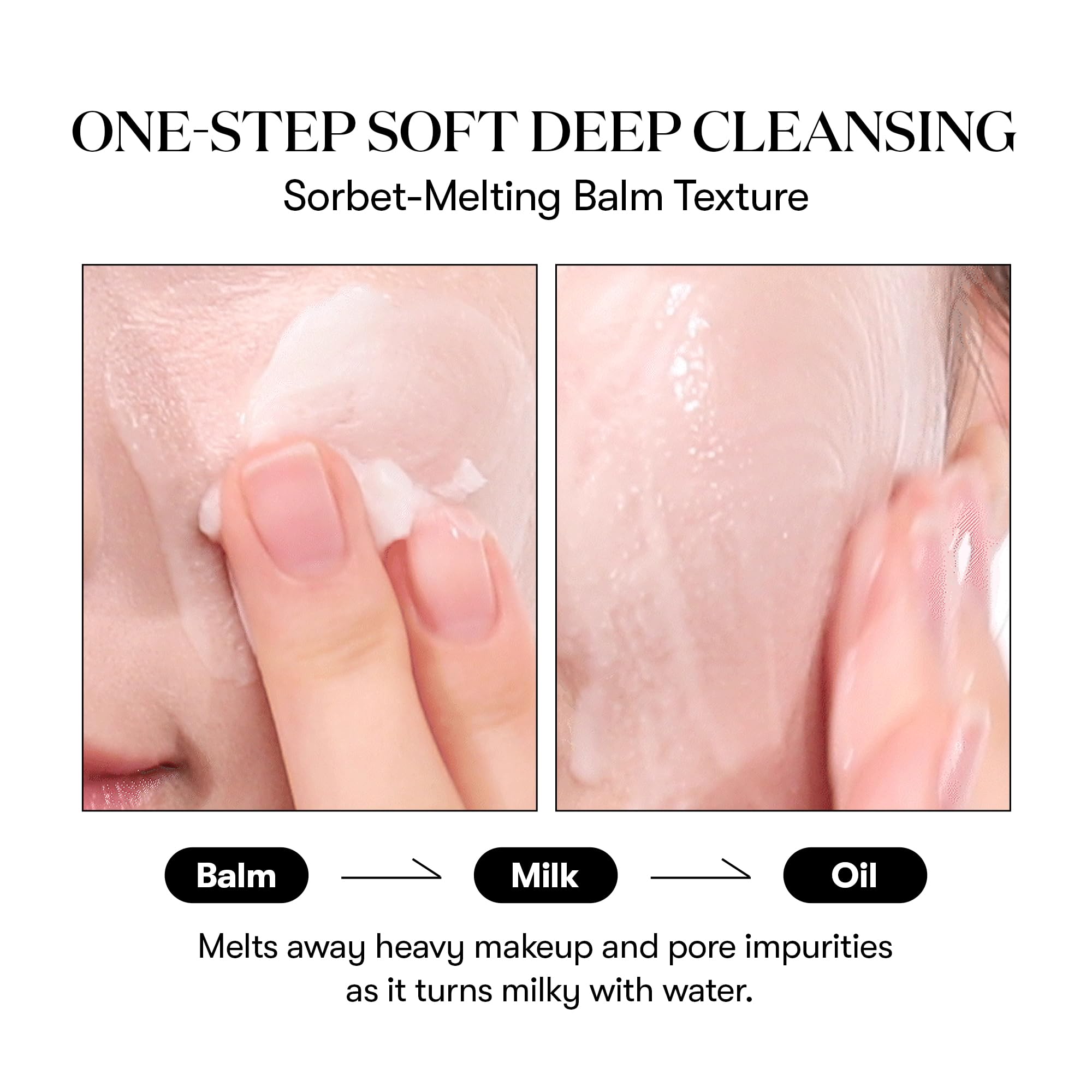 VT COSMETICS PDRN Grinding Cleansing Balm texture melts makeup effortlessly