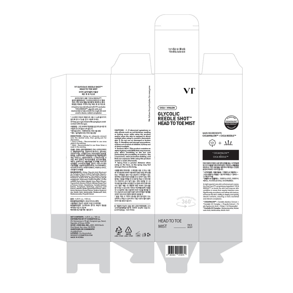 VT COSMETICS Post-Shower skin-smoothing after exfoliation for KP texture