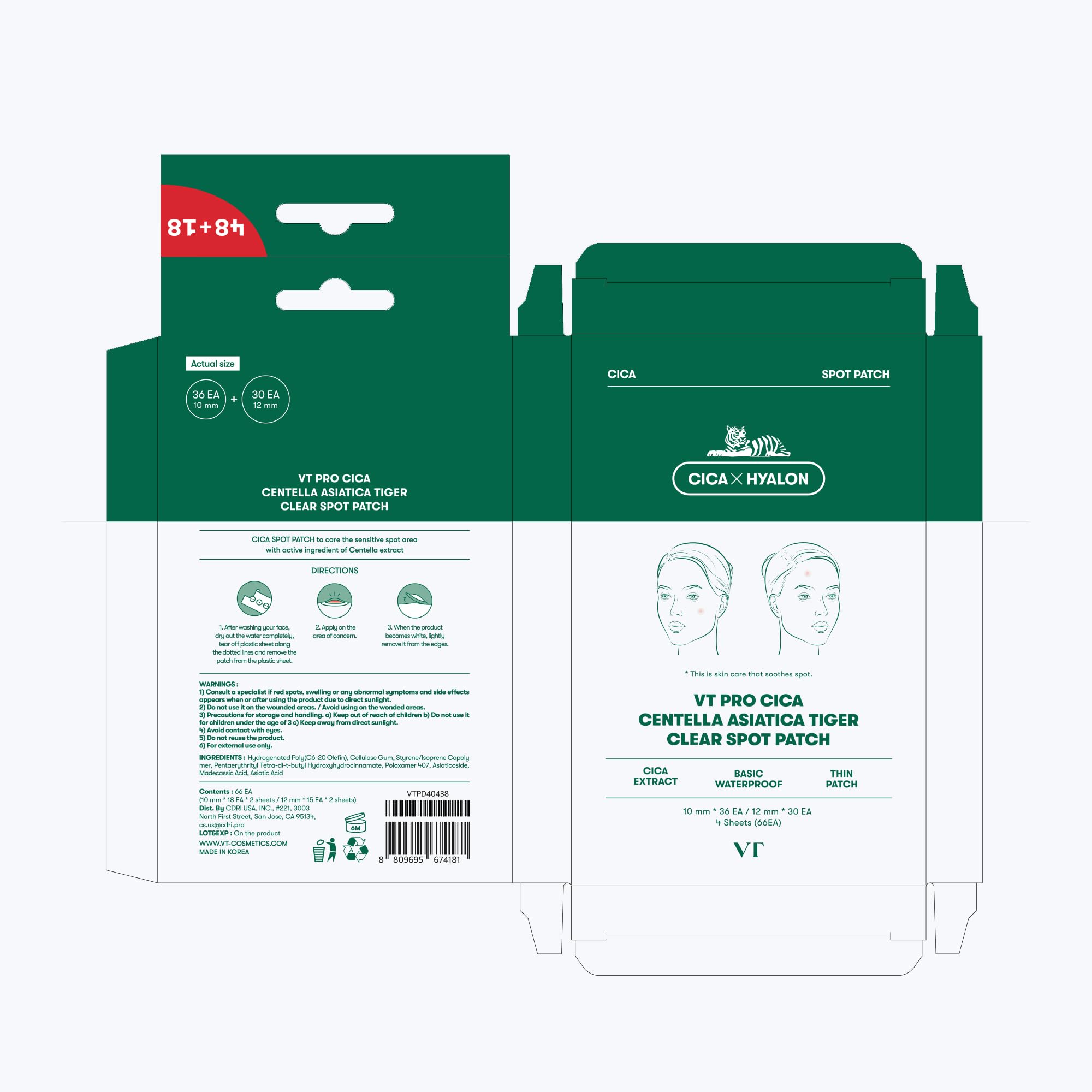 VT COSMETICS Pro CICA patch on-table use suggests easy portable blemish care.