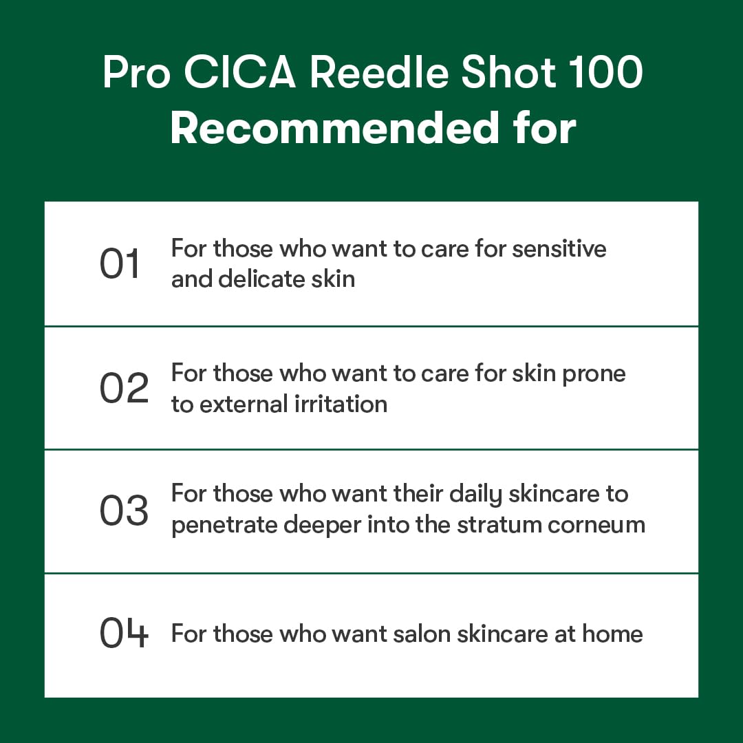 VT COSMETICS Pro Cica Reedle Shot 100 daily ritual booster for soft, luminous skin.