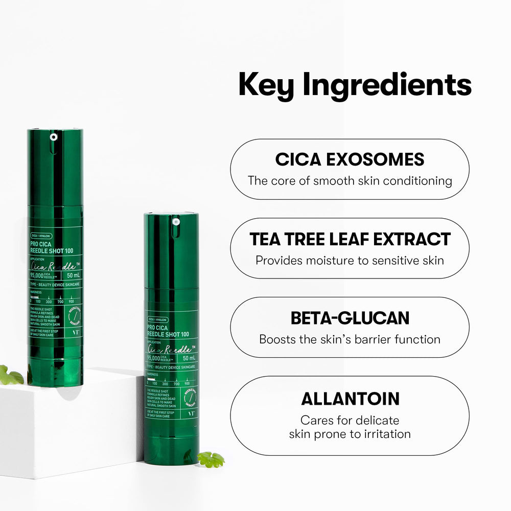 VT COSMETICS Pro Cica Reedle Shot 100 close-up of serum texture suitable for glass skin look.