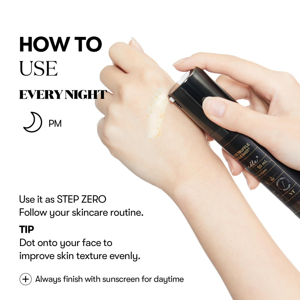 VT COSMETICS Reedle Shot application step visual hints at Step Zero routine.