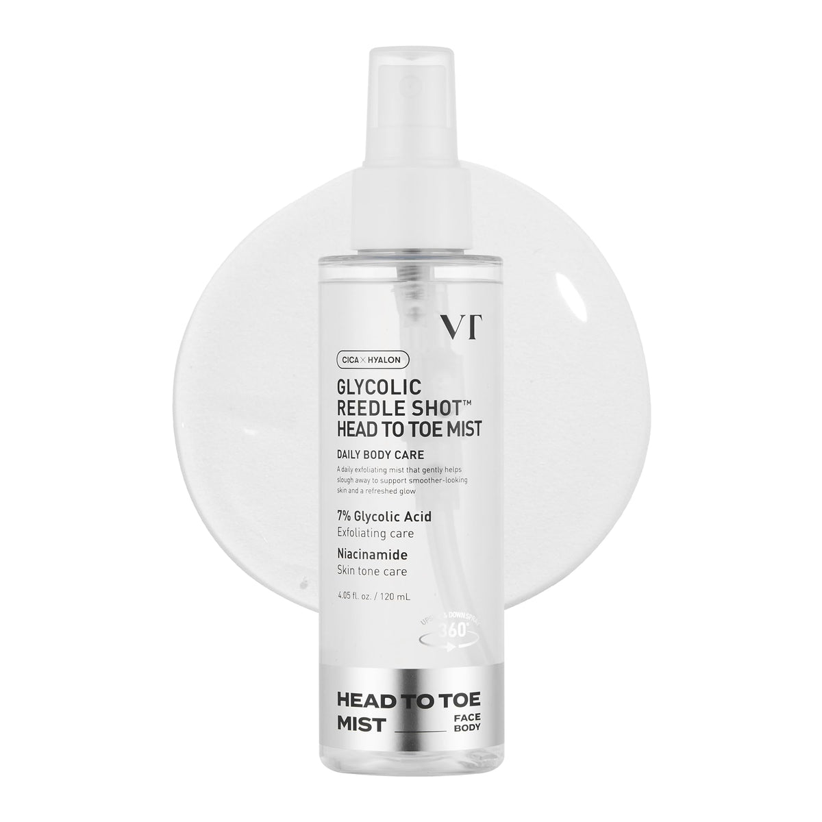 VT COSMETICS Reedle Shot bottle illustrating gentle exfoliation for smoother skin
