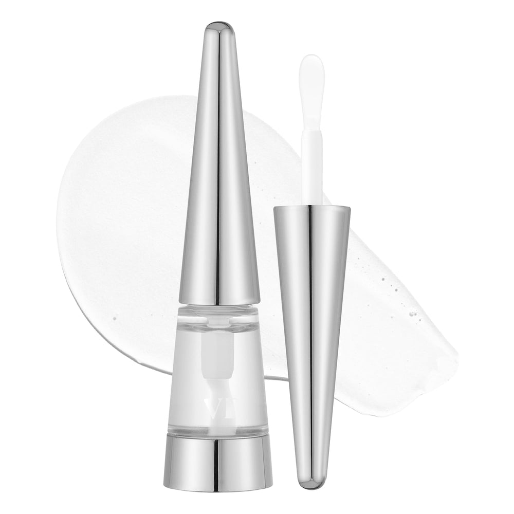 VT COSMETICS Reedle Shot lip plumper close-up shows instant shine and fullness.