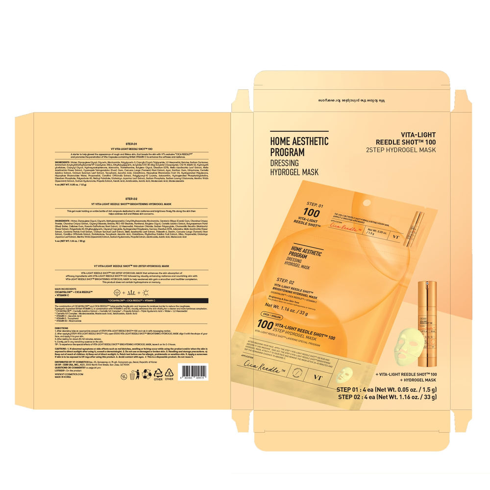 VT COSMETICS Vita-Light Reedle Shot 100 Korean facial mask delivering spa-like at-home glow