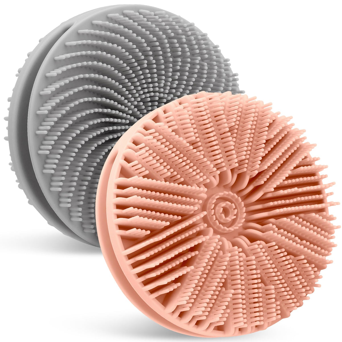 VToALARD silicone body scrubber pink dual-sided design for gentle cleansing and exfoliation.