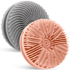 VToALARD silicone body scrubber pink dual-sided design for gentle cleansing and exfoliation.