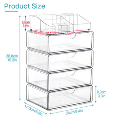 Vtopmart makeup organizer drawer glides smoothly for quick, spill-free access.