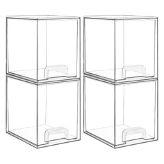 Vtopmart 7.6in clear stackable drawers front view shows organized skincare storage