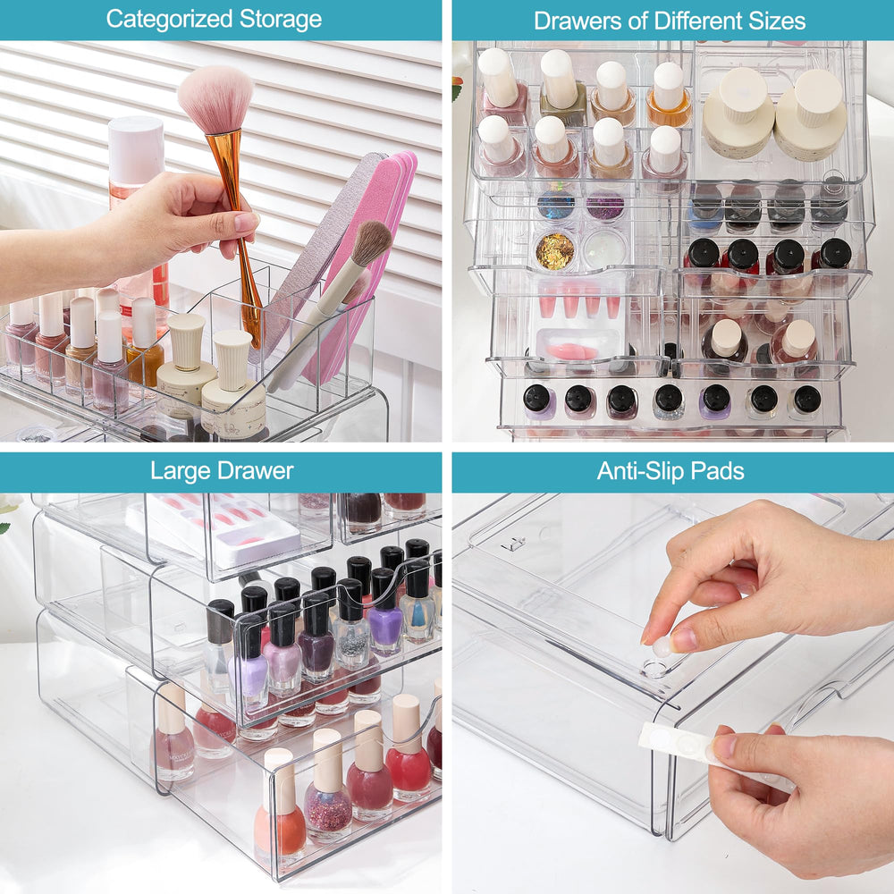 Vtopmart anti-slip pads stabilize the organizer during use.
