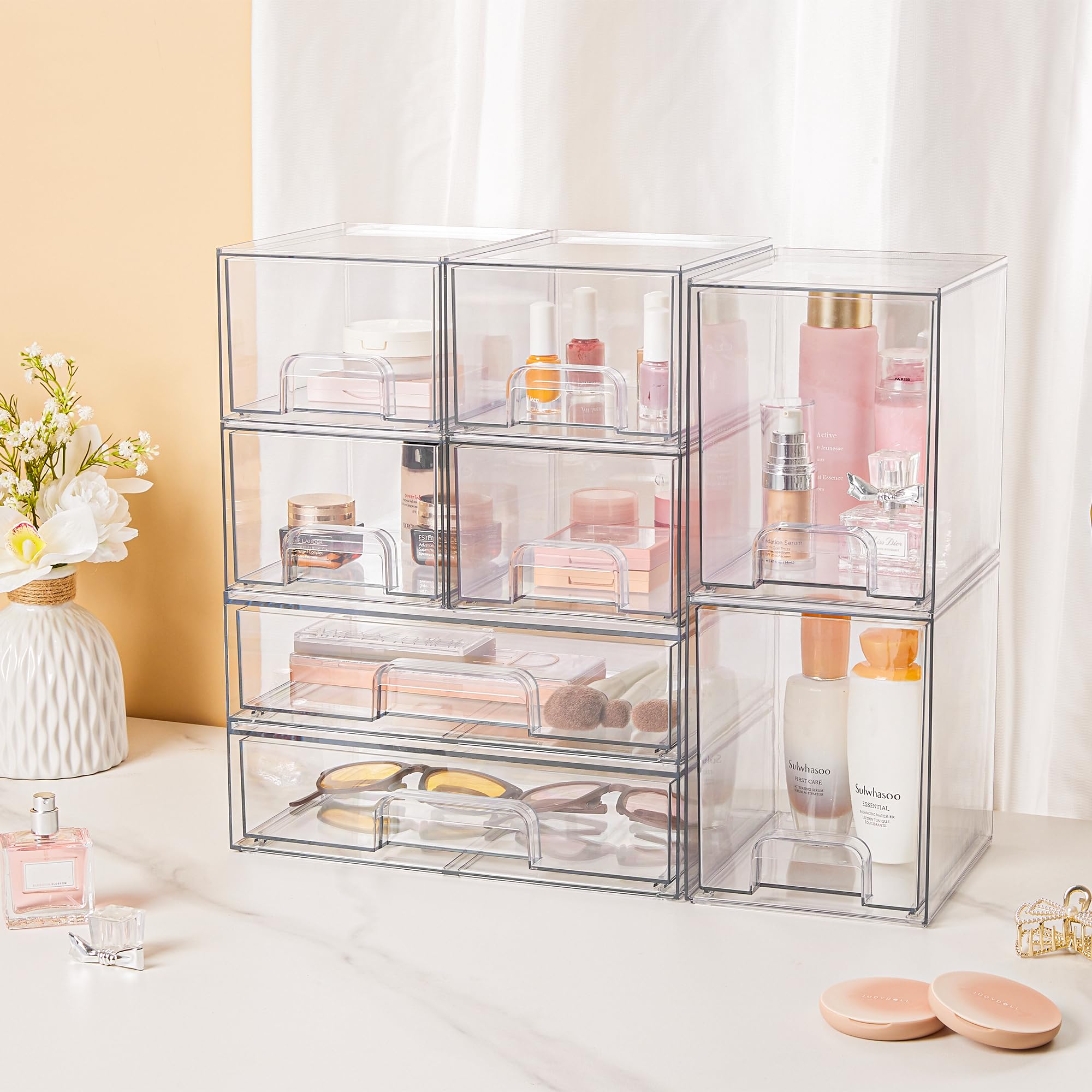 Vtopmart clear organizers suit apartments and dorms for neat living spaces.