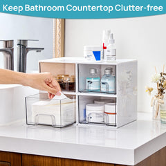 Vtopmart clear acrylic organizer bin enhances visibility and dust-free storage.