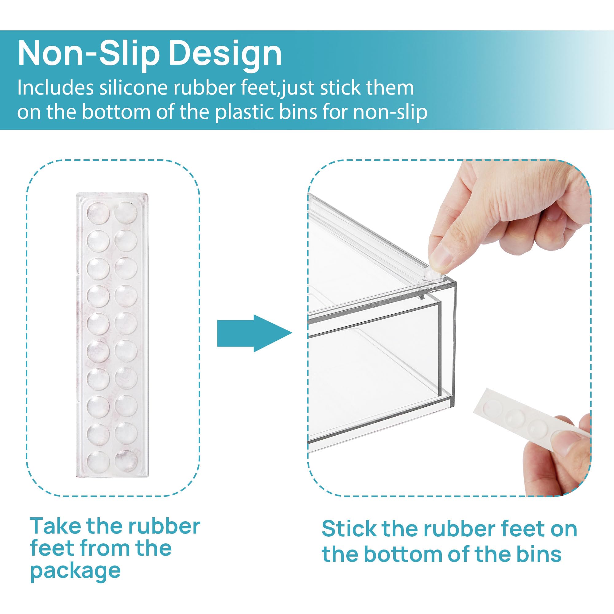 Vtopmart clear bin keeps contents visible while staying dust-free.