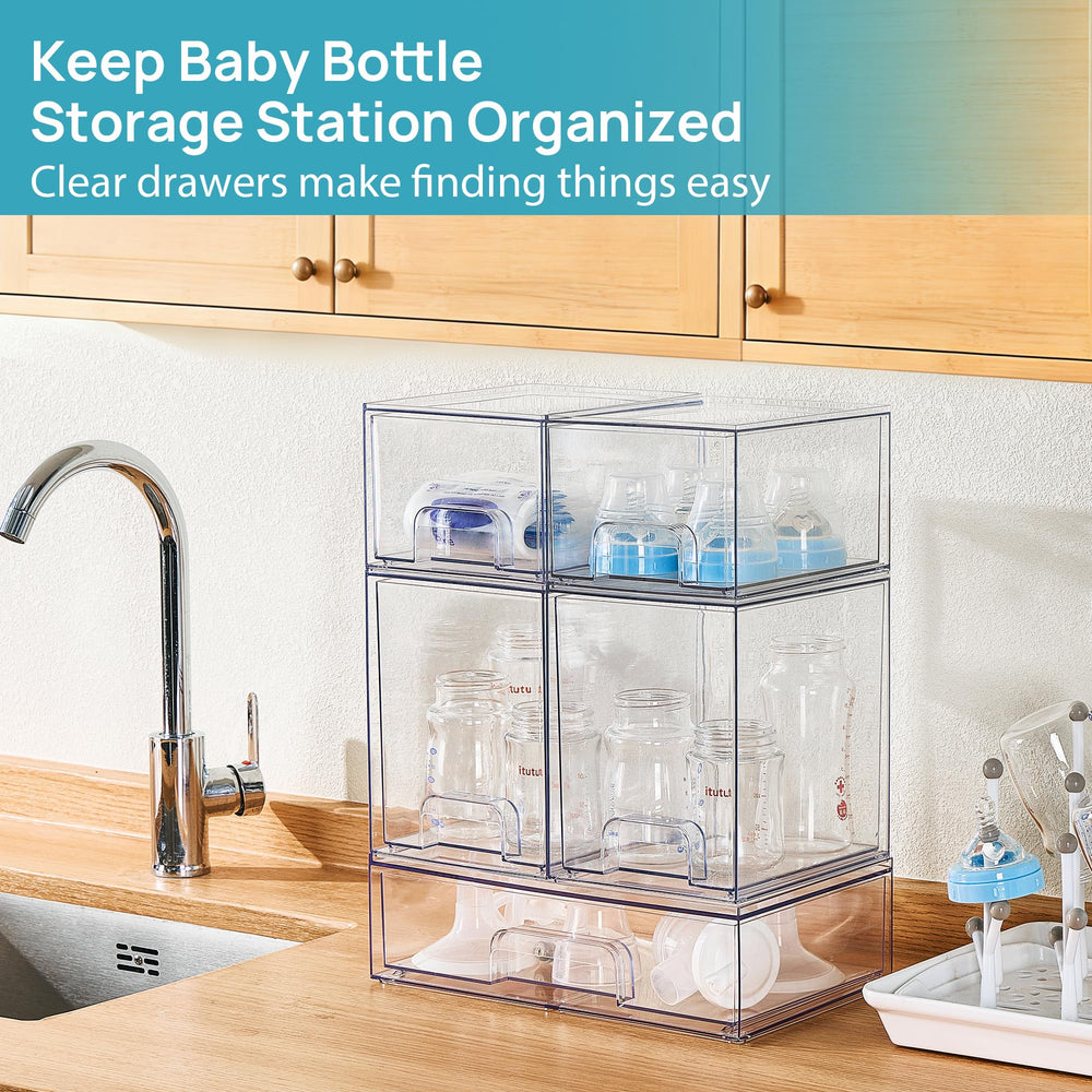 Vtopmart clear drawer vanity-bathroom setup enables quick item finding