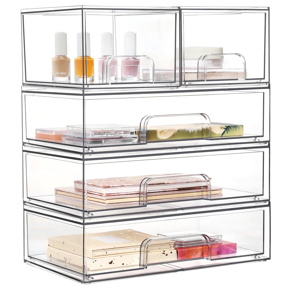 Vtopmart clear stackable drawers are easy to clean with soap and water