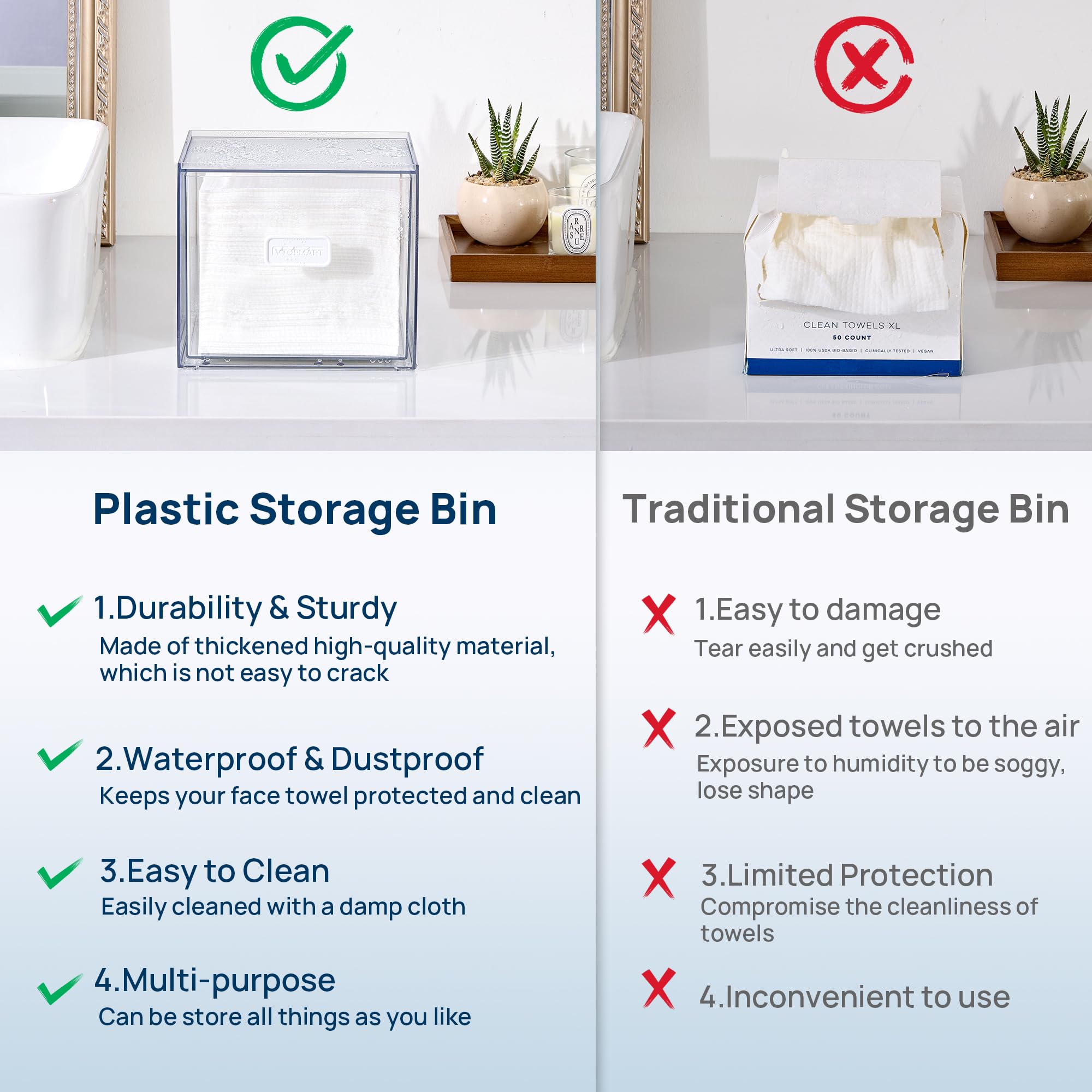 Vtopmart countertop skincare storage suits towels and small essentials.