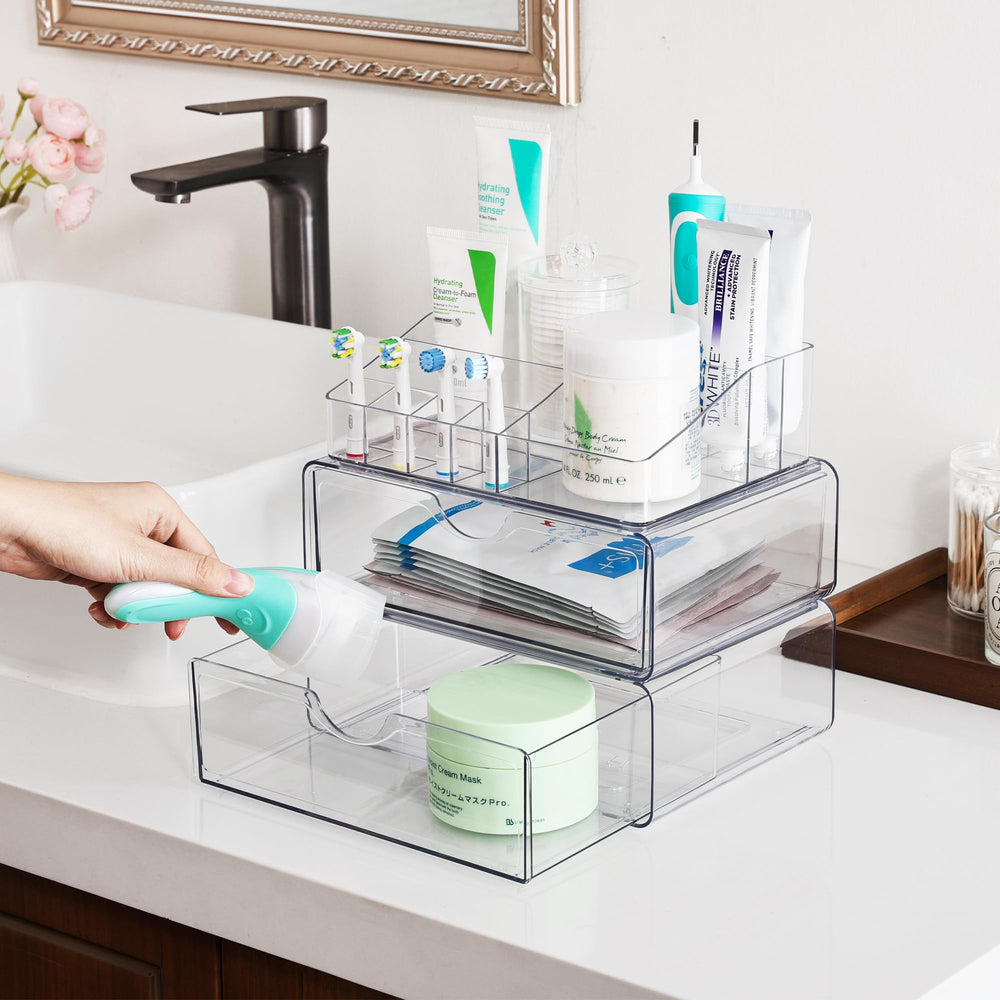 Vtopmart dresser vanity setup demonstrates versatile placement on dresser.