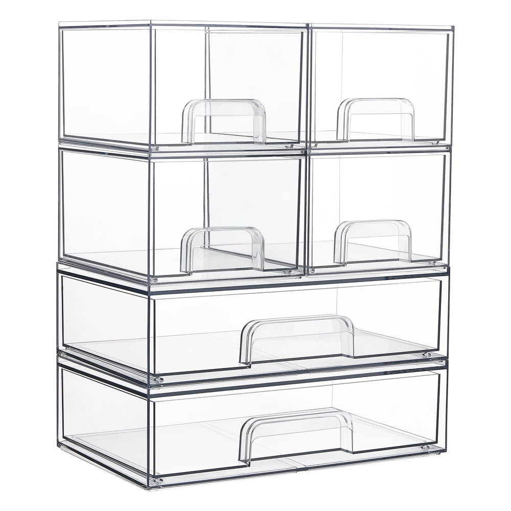 Vtopmart stackable drawers 6pc keep bathroom essentials tidy and accessible
