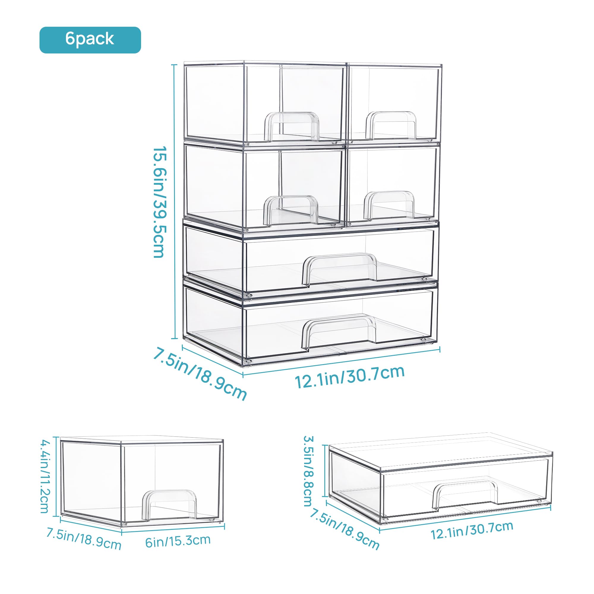 Vtopmart stackable drawers in a kitchen cabinet for pantry efficiency