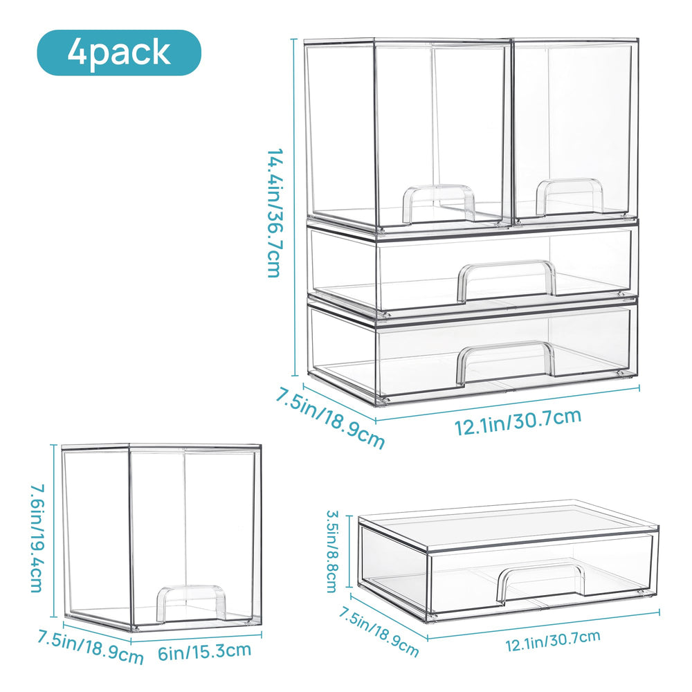 Vtopmart stackable drawers with handles and non-slip base improve reach