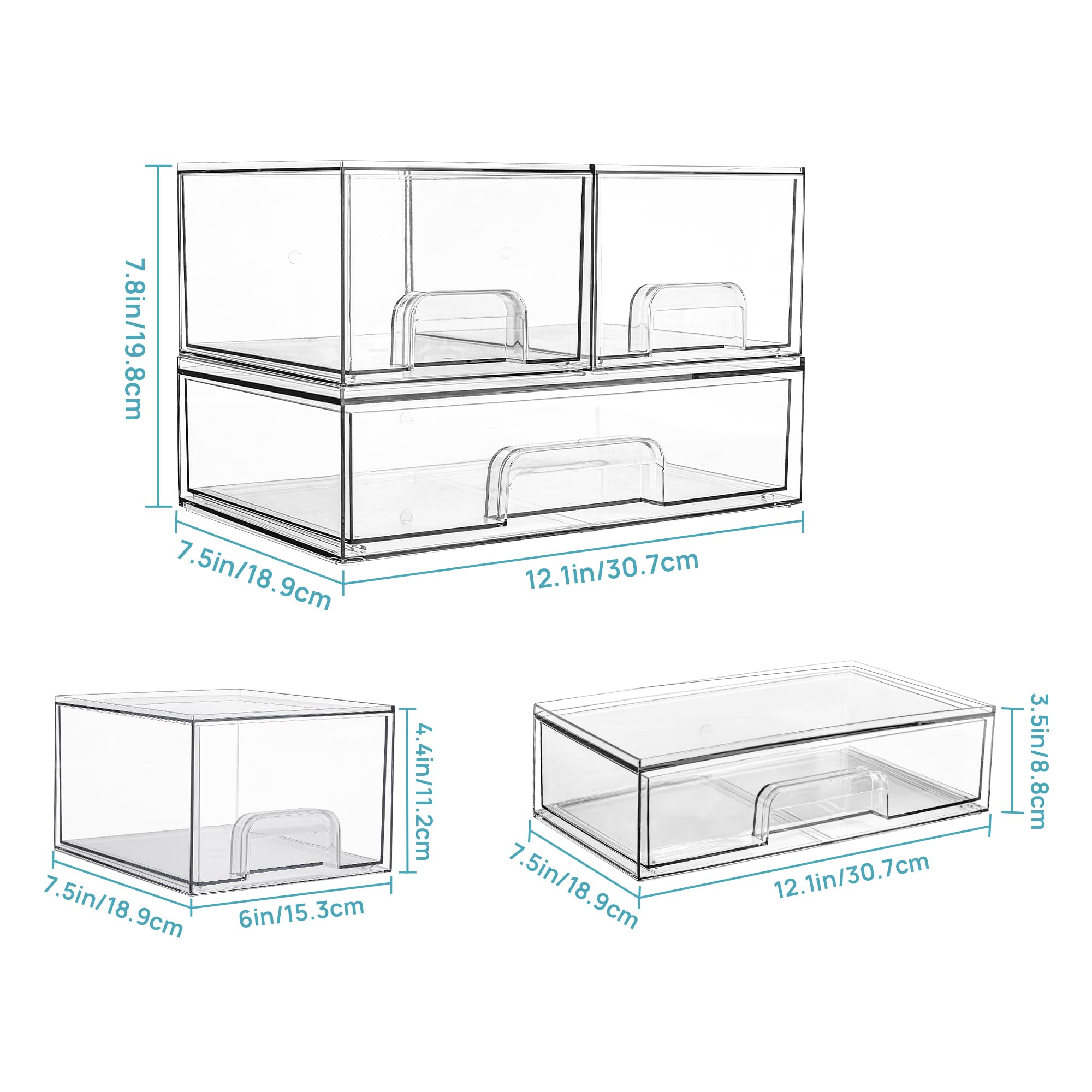 Vtopmart vanity-countertop storage keeps beauty items neat on the vanity.