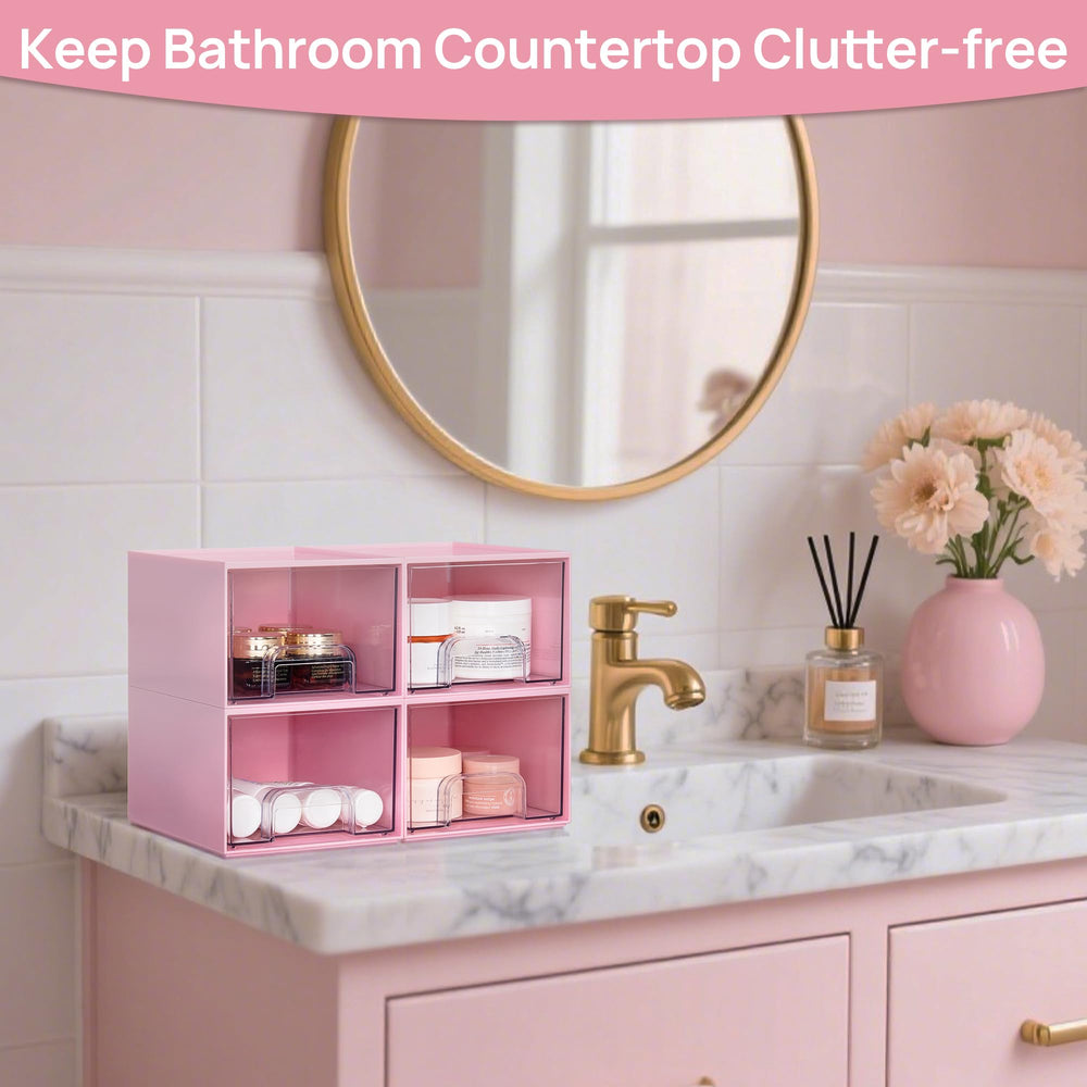 Vtopmart vanity pink organizer reduces clutter and inspires daily routines