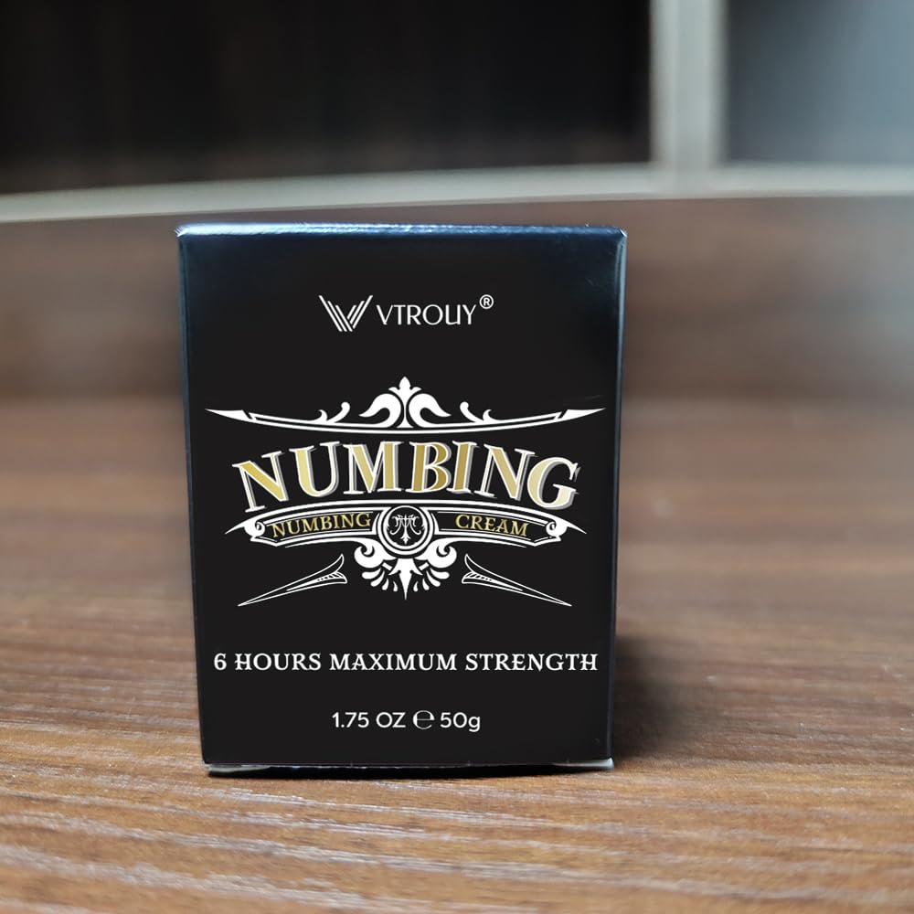 VTROUY Deep Numbing Cream fragrance-free label for sensitive users.