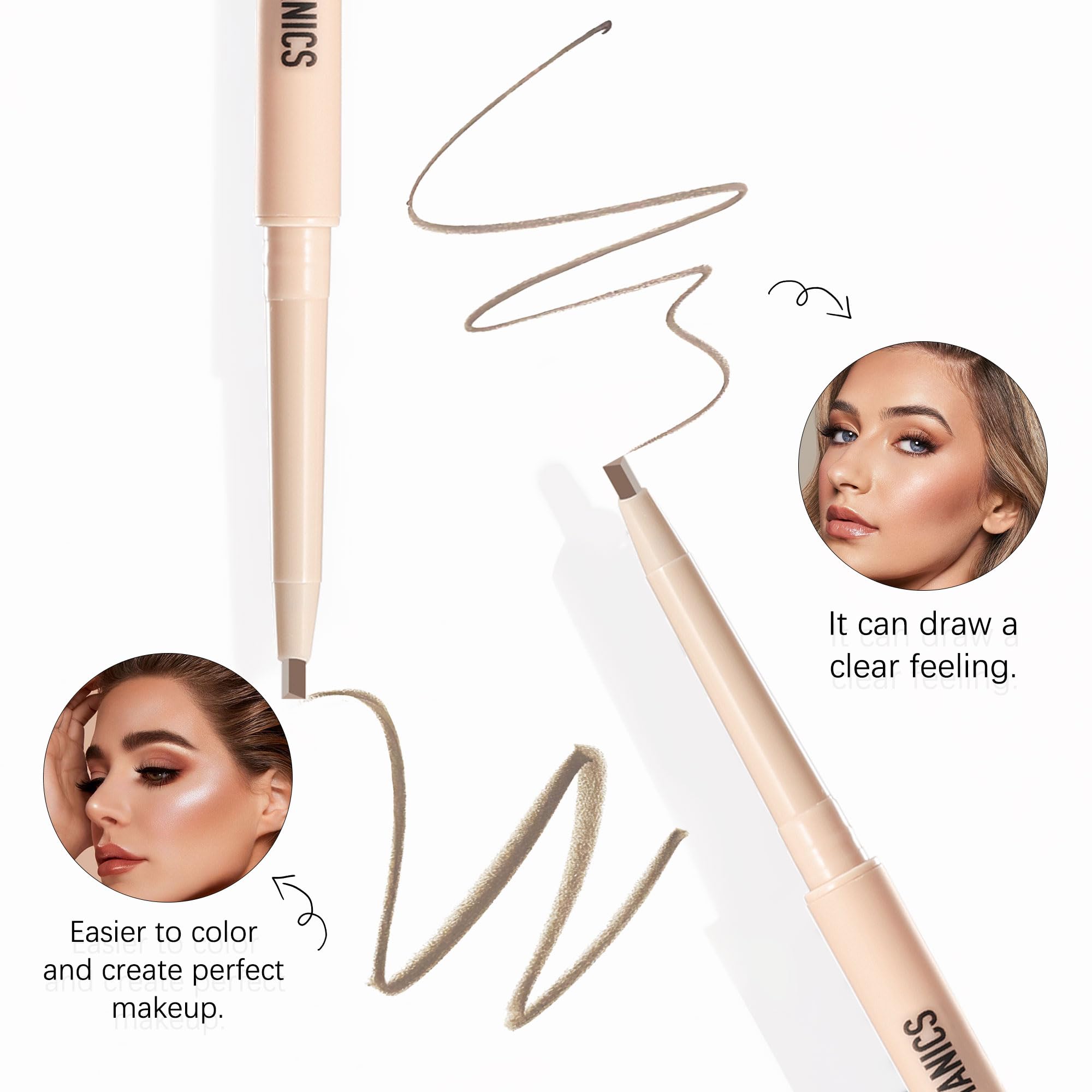 Vugnna Eyebrow Pencil shade-range swatch in Medium Brown.