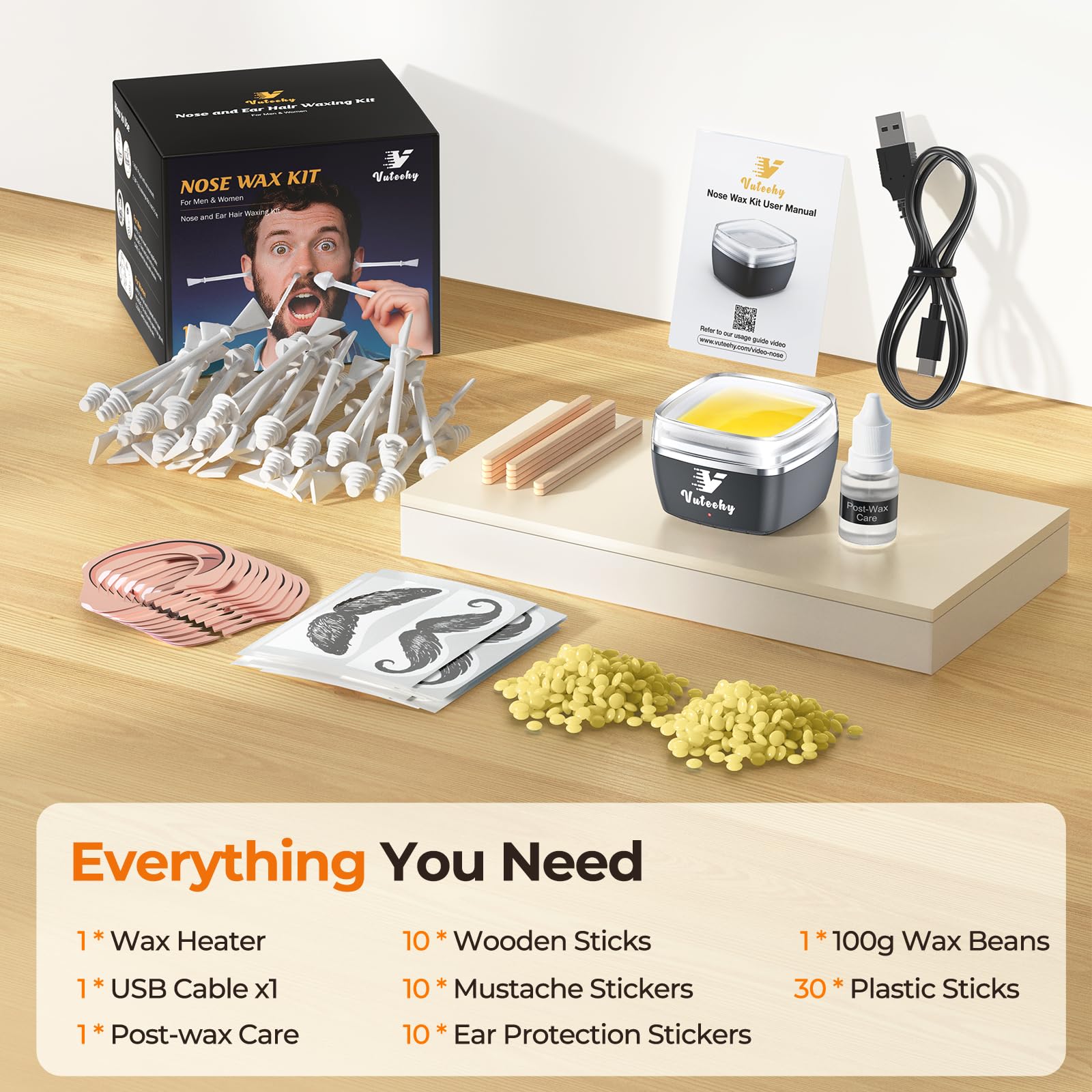Vuteehy Nose Wax Kit conditioning oil soothes skin after waxing sessions