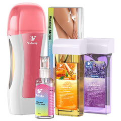 Vuteehy Roll-On Wax Kit cartridge close-up shows hypoallergenic resin for gentle depilation