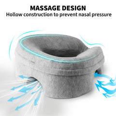VVB Face Down Pillow Headrest contour design promotes neutral spine alignment.