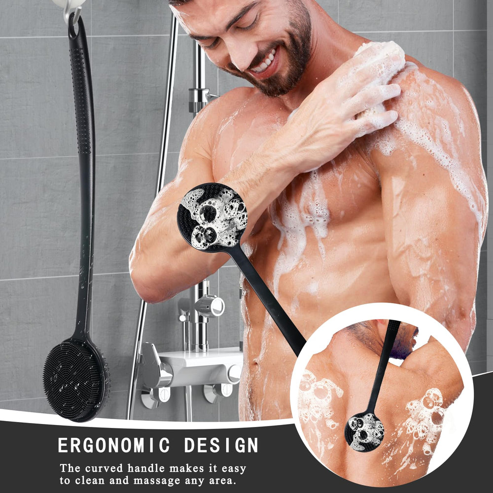 VWMYQ back scrubber massage effect promotes relaxed muscles during shower routine.