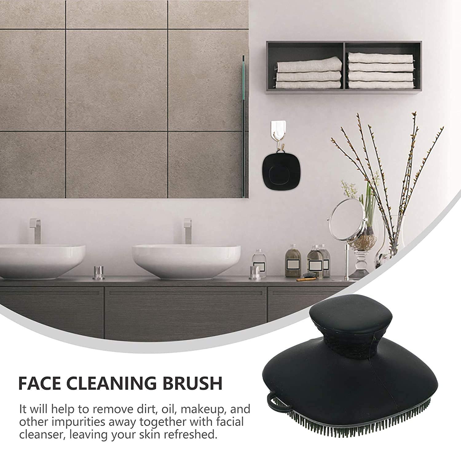 VWMYQ Face Scrubber pairs well with cleansing gels for a refreshed facial cleanse.